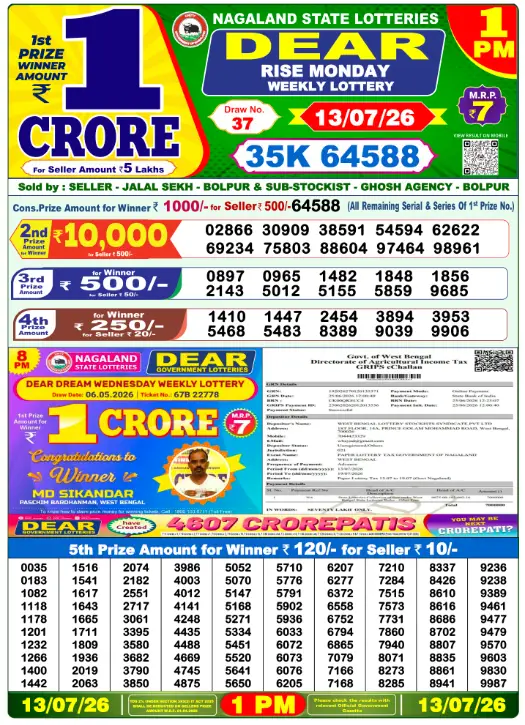 image result 13-07-2026 - 1PM